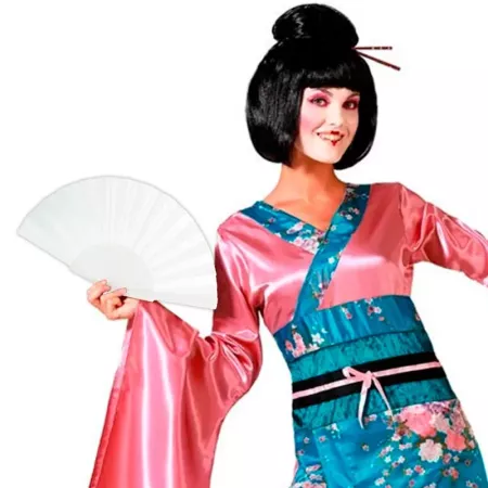 Tradineur - Abanico Chino - Fabricado en plástico - Apertura de 43 cm - Ideal como complemento para disfraces para carnaval y Ha