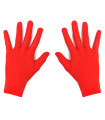 Guantes cortos de poliéster para disfraz, accesorio de carnaval, halloween, cosplay, fiestas, cumpleaños (Rojo, adulto, talla única)