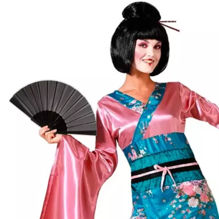Tradineur - Abanico Chino - Fabricado en plástico - Apertura de 43 cm - Ideal como complemento para disfraces para carnaval - Co