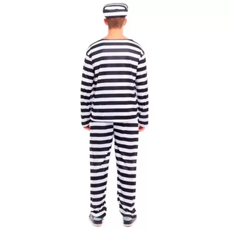 Disfraz de Presidiario a Rayas Talla L con Gorro Inclusivo