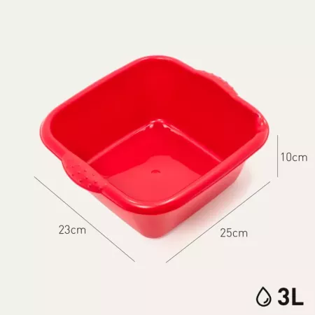 Tradineur - Cubo, Barreño, Tina Multiusos - Fabricado en Plástico - Producto y Utensilio de Limpieza - Forma Cuadrado - Capacida