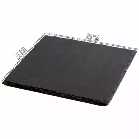 Tradineur - Pack de 6 Bandejas rectangulares de pizarra - Platos para hostelería, servicio y degustación - Canto rústico - Tabla