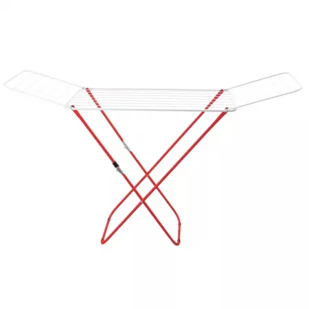 Tendedero Plegable 20 m Blanco y Rojo, Robusto y Ligero