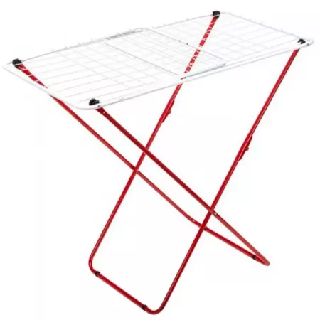 Tendedero Plegable 20 m Blanco y Rojo, Robusto y Ligero