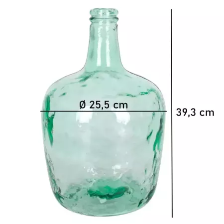 Tradineur - Garrafa de vidrio sin tapón, modelo Apple, 39 x 25,5 cm, damajuana, botella de vidrio liso para almacenar agua, vino
