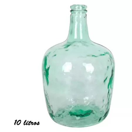 Tradineur - Garrafa de vidrio sin tapón, modelo Apple, 39 x 25,5 cm, damajuana, botella de vidrio liso para almacenar agua, vino