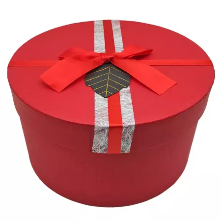 Set 3 cajas de regalo redondas con lazo colores rojo tamaños variados cajas decorativas con tapa ideal para cumpleaños y Navidad