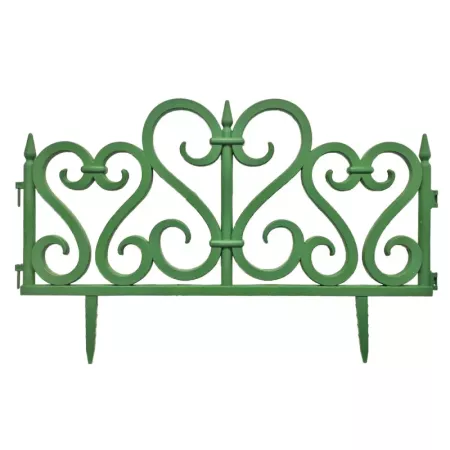 Tradineur - Pack de 4 vallas de plástico decorativas de jardín, borde para césped, plantas, flores, decoración de exterior (Verd