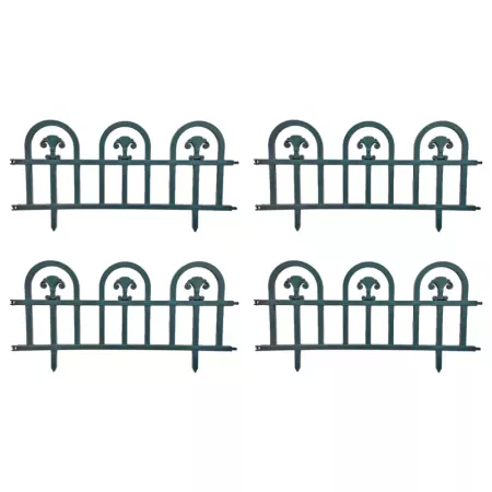 Tradineur - Pack de 4 vallas de plástico decorativas de jardín, borde para césped, plantas, flores, decoración de exterior (Turq