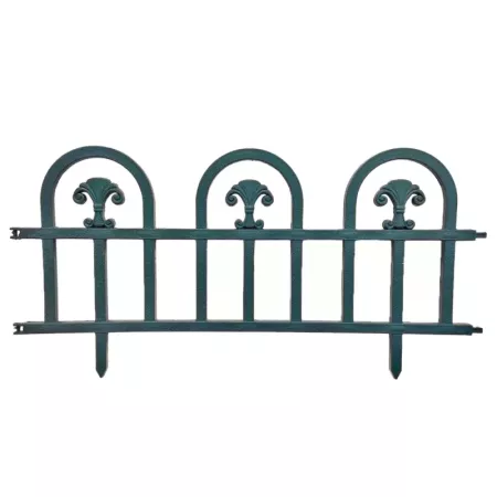 Tradineur - Pack de 4 vallas de plástico decorativas de jardín, borde para césped, plantas, flores, decoración de exterior (Turq