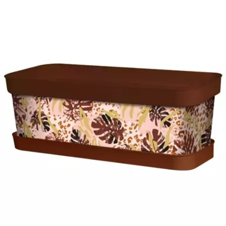 Jardinera Animal Print Floral 50 cm Polipropileno Marrón