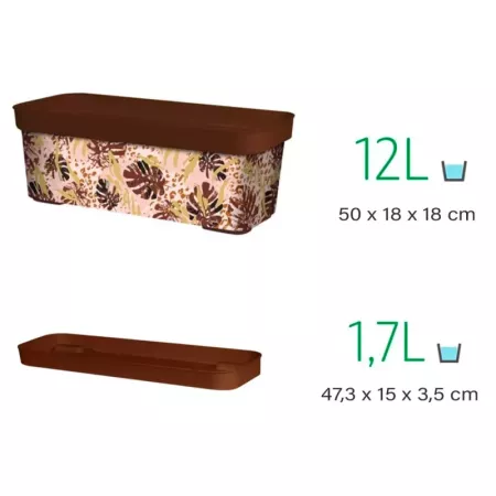 Jardinera Animal Print Floral 50 cm Polipropileno Marrón