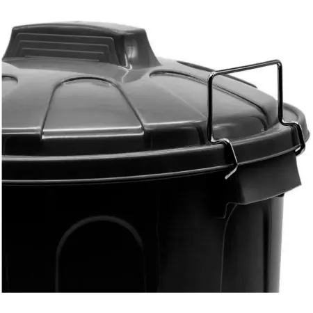 Tradineur - Cubo de basura de plástico, incluye tapa y asas metálicas, contenedor de residuos, papelera, reciclaje, fabricado en