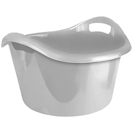 Cubo plástico gris 38L redondo ideal limpieza y almacenamiento