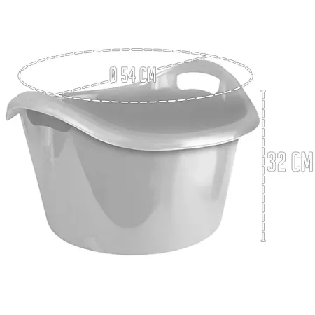 Cubo plástico gris 38L redondo ideal limpieza y almacenamiento