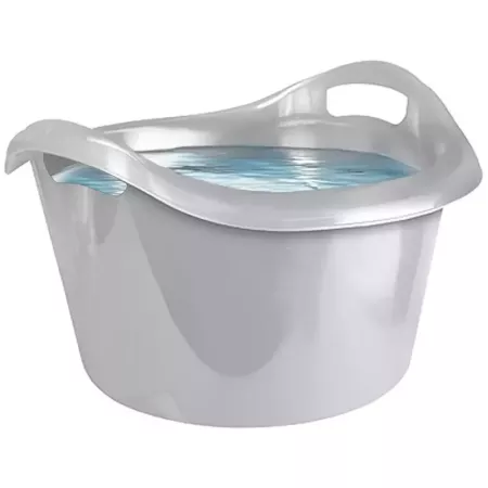 Cubo plástico gris 38L redondo ideal limpieza y almacenamiento