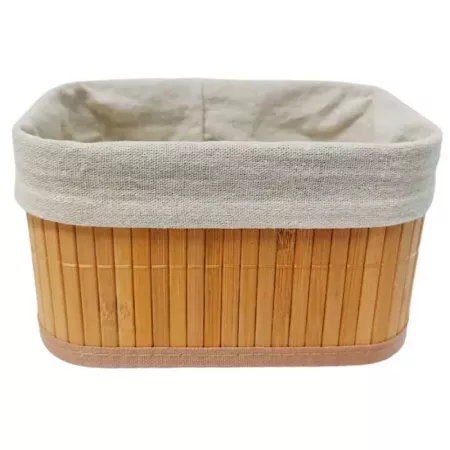 Cesta de bambú con forro extraíble, ligera y práctica