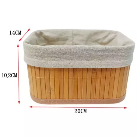 Cesta de bambú con forro extraíble, ligera y práctica