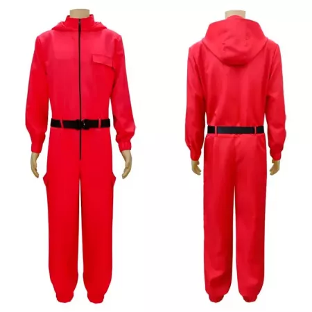 Disfraz Mono Rojo Talla M con Capucha y Cinturón Cómodo Disfraz Mono Rojo Talla M con Capucha y Cinturón Cómodo