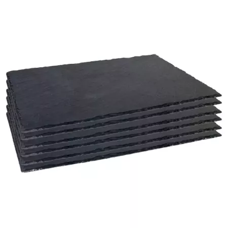 Pack 6 Bandejas Rectangulares de Pizarra Rústica 22x14 cm