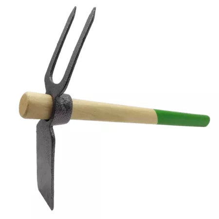 Azada 2 Picos 40 cm Mango Madera Forjada 450g Fácil Uso Azada 2 Picos 40 cm Mango Madera Forjada 450g Fácil Uso