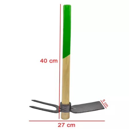 Azada 2 Picos 40 cm Mango Madera Forjada 450g Fácil Uso Azada 2 Picos 40 cm Mango Madera Forjada 450g Fácil Uso