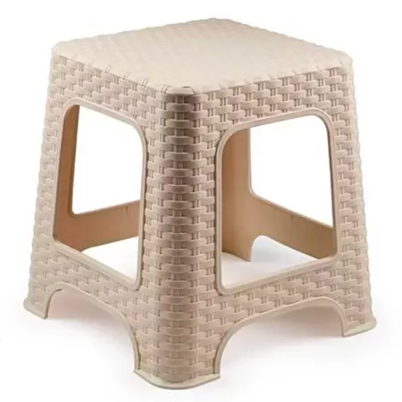 Taburete plástico rattan marrón claro para cocina y salón Taburete plástico rattan marrón claro para cocina y salón