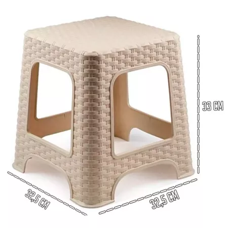 Taburete plástico rattan marrón claro para cocina y salón Taburete plástico rattan marrón claro para cocina y salón