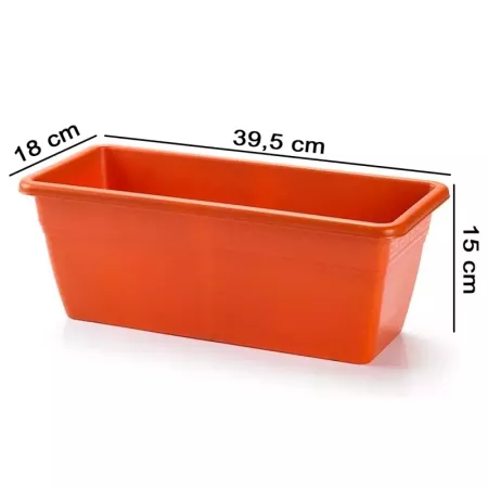 Jardinera Plástica Marrón 40 cm – Ideal Balcón y Jardín