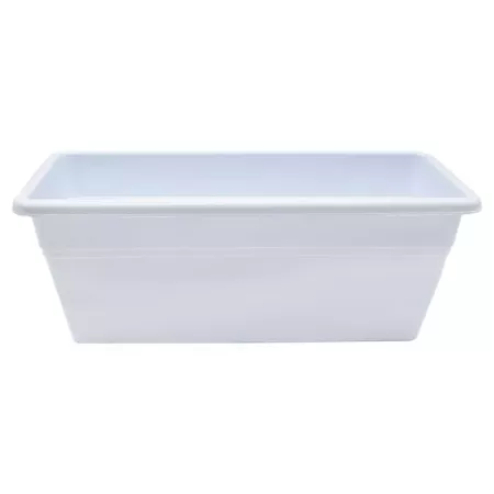 Jardinera Plástica Blanca 40 cm para Balcón y Jardín