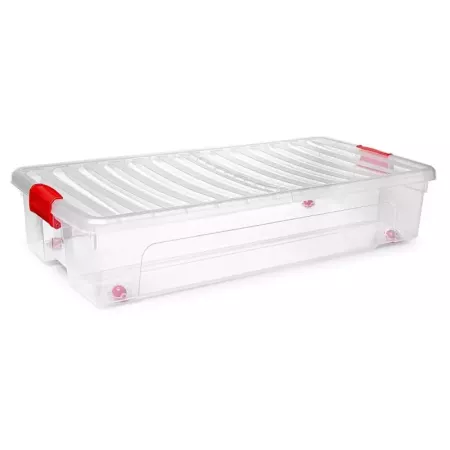 Caja de almacenamiento bajocama 35L con tapa hermética