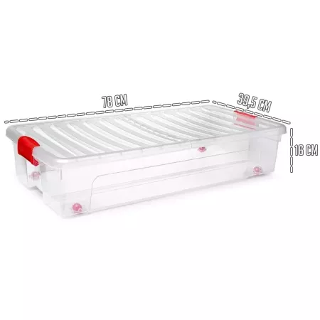 Caja de almacenamiento bajocama 35L con tapa hermética