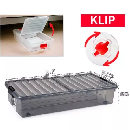 Caja KLIP 35L Bajocama con Cierre Hermético Antracita