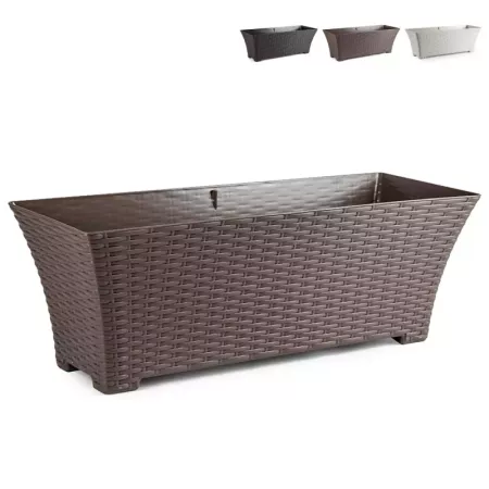 Jardinera Rattan Plástico 67 cm - Macetero Ideal Hogar