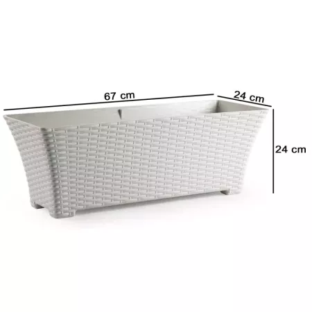 Jardinera Rattan Plástico 67 cm - Macetero Ideal Hogar