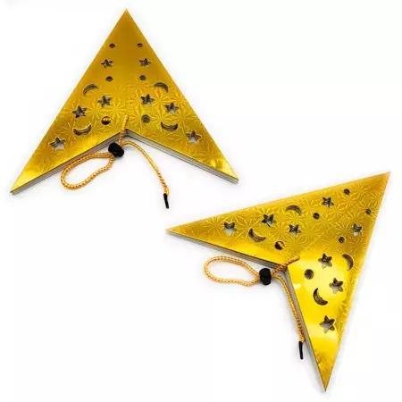 Estrella Plegable Dorada 5 Puntas Brillante 54 cm Estrella Plegable Dorada 5 Puntas Brillante 54 cm