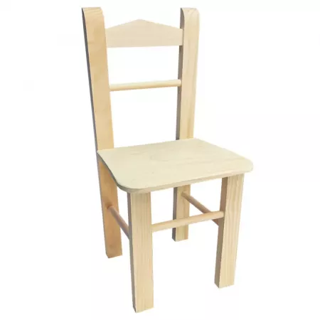 Silla Infantil Madera Natural con Respaldo y Reposapiés Silla Infantil Madera Natural con Respaldo y Reposapiés