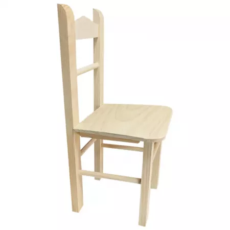 Silla Infantil Madera Natural con Respaldo y Reposapiés Silla Infantil Madera Natural con Respaldo y Reposapiés
