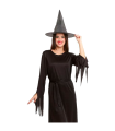 Tradineur - Disfraz de Bruja Negra para Adultos - Fabricado en Poliéster - Incluye Sombrero, Vestido y Cinturón - Ideal para disfrutar de Halloween y carnaval - Talla M