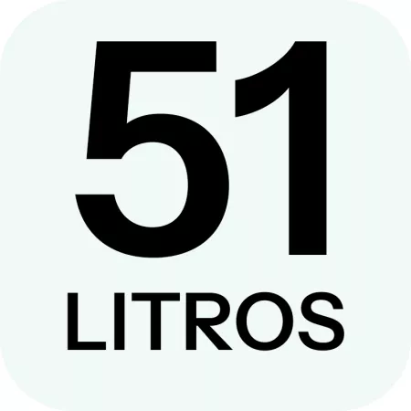 Cubo de basura 51 L negro, plástico resistente con asas y cierres metálicos, 54 x 44 cm