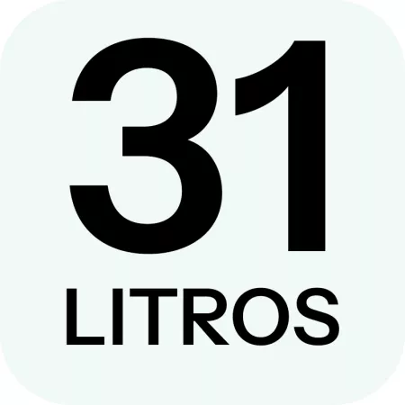 Cubo de basura redondo 31 L, plástico PP resistente con asas y cierres, 48,2 x 37,5 cm, negro, libre de BPA, fabricado en España