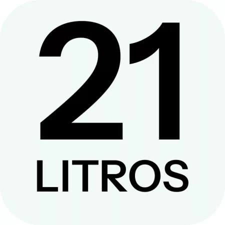 Cubo de basura plástico 21 litros con tapa y asas metálicas color gris oscuro compacto y resistente