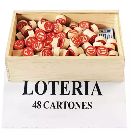 Juego de Lotería Bingo Familiar en Caja de Madera Colorida Juego de Lotería Bingo Familiar en Caja de Madera Colorida