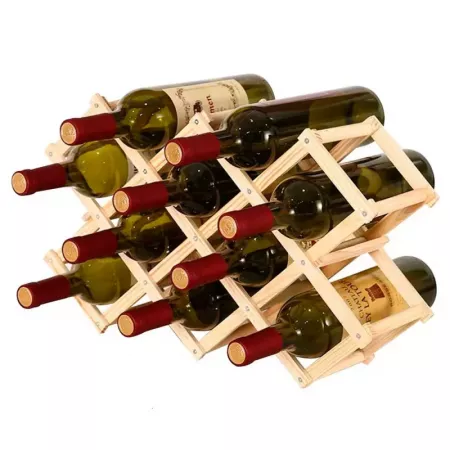 Botellero Plegable Madera Natural 10 Botellas Ahorra Espacio Botellero Plegable Madera Natural 10 Botellas Ahorra Espacio