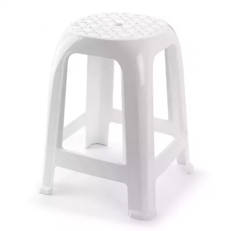Taburete Multiusos Blanco Resistente | 46 cm Alto Compacto Taburete Multiusos Blanco Resistente | 46 cm Alto Compacto