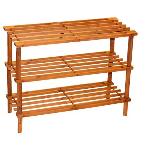 Zapatero de Madera 3 Estantes Fácil Montaje para 9 Pares Zapatero de Madera 3 Estantes Fácil Montaje para 9 Pares
