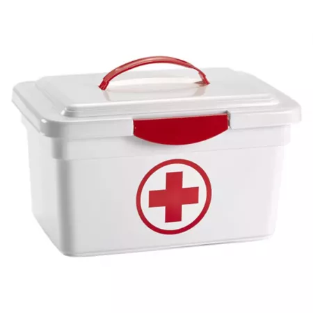 Caja Botiquín 8L Blanco y Rojo, Resistente y Portátil Caja Botiquín 8L Blanco y Rojo, Resistente y Portátil