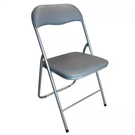 Silla Plegable Acolchada Gris con Reposapiés y Antideslizante Silla Plegable Acolchada Gris con Reposapiés y Antideslizante
