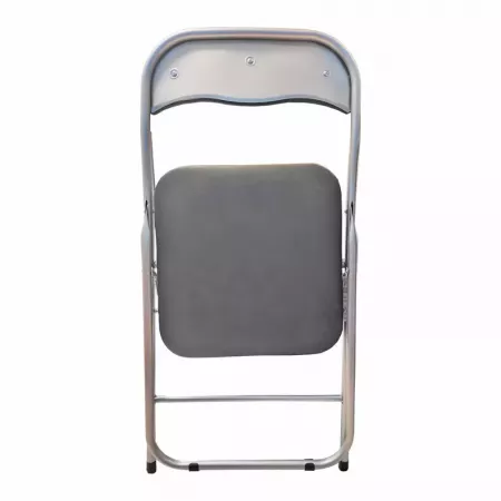 Silla Plegable Acolchada Gris con Reposapiés y Antideslizante Silla Plegable Acolchada Gris con Reposapiés y Antideslizante