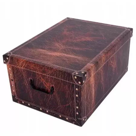 Caja Plegable de Cartón Reciclado con Tapa y Asas 51x37x24 cm Caja Plegable de Cartón Reciclado con Tapa y Asas 51x37x24 cm